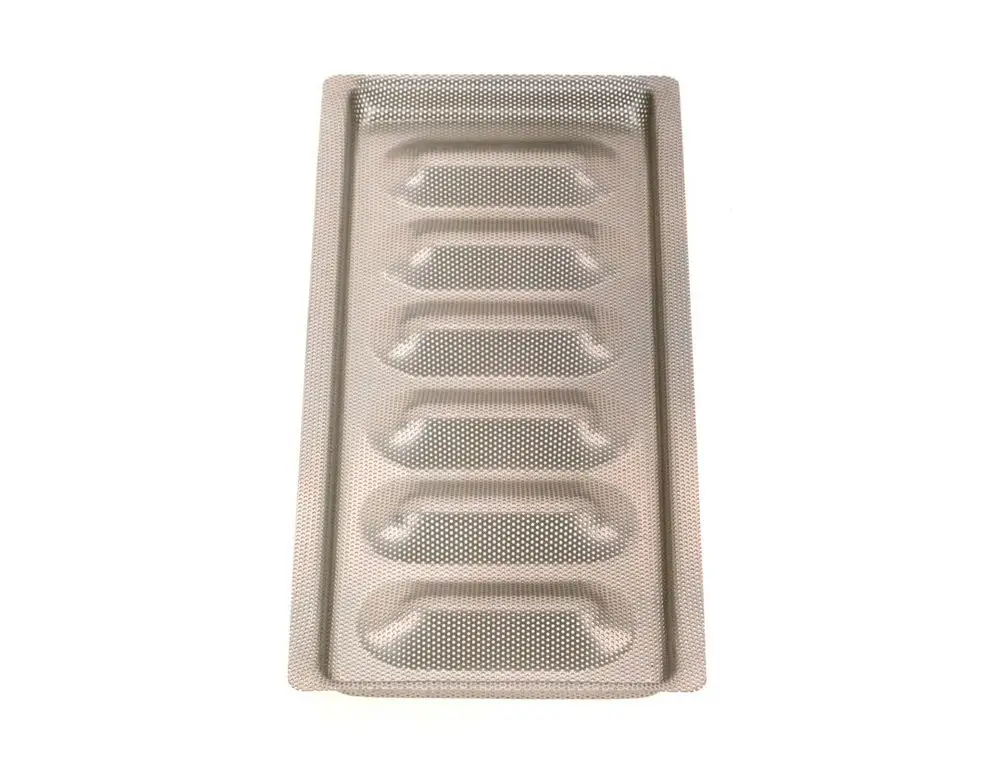 BOSCH Lochplatte mit mehreren durchgehenden Öffnungen, geeignet für die Befestigung von Brennern oder ähnlichen Komponenten. Erkennbares Metallmaterial mit perforierter Oberfläche.